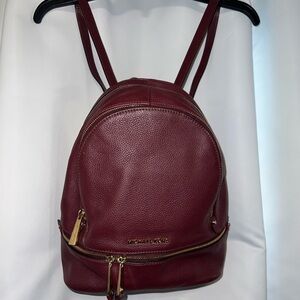 Michael Kors Burgundy Leather Mini Backpack